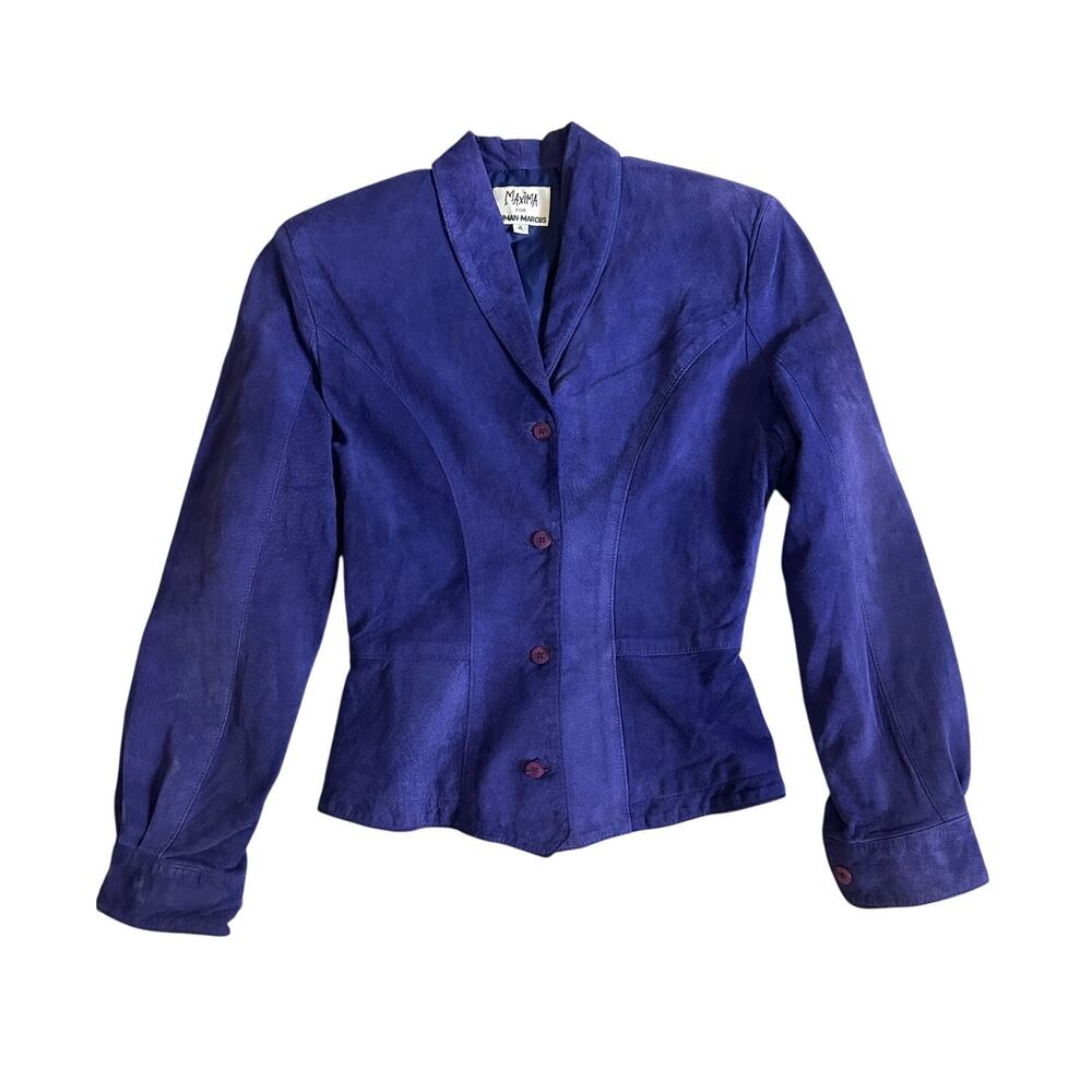 Vintage Maxima Neiman Marcus Purple Suede Crop Jacket size 4